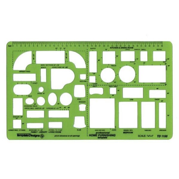 Alvin 1/4" Scale Home Furnishings Template